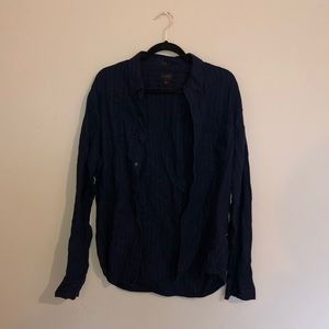 Navy Button Up